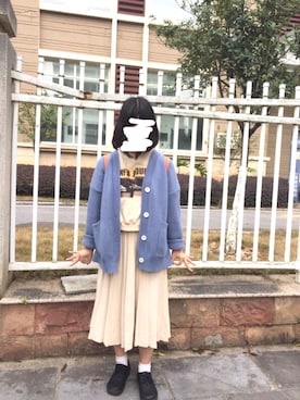 「I（アイ）のアイテム（その他アウター）」を使った、黄井鱼さん（レディース・156cm）の春コーディネート