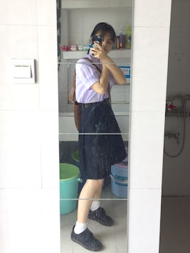 「I（アイ）のアイテム」を使った、黄井鱼さん（レディース・156cm）の春コーディネート