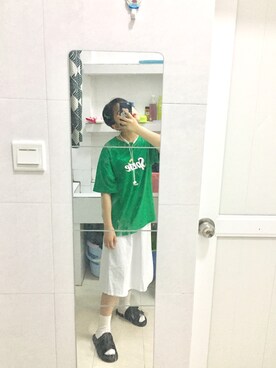 「I（アイ）のアイテム」を使った、黄井鱼さん（レディース・156cm）の春コーディネート