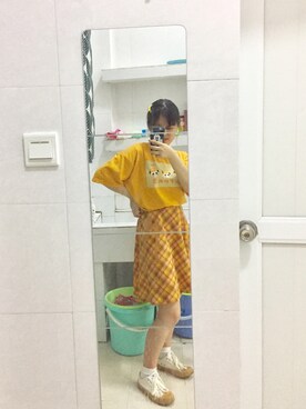 「I（アイ）のアイテム」を使った、黄井鱼さん（レディース・156cm）の春コーディネート