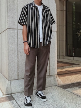 「CANVAS.（キャンバス）のアイテム（スラックス）」を使った、weixun0113さん（メンズ・180cm）の夏コーディネート
