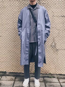 「plain-me（プレインミー）のアイテム（トレンチコート）」を使った、weixun0113さん（メンズ・180cm）の冬コーディネート