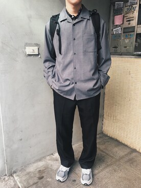 「NEWBALANCE」｜「アイテム（スラックス）」を使った、weixun0113さん（メンズ・180cm）の冬コーディネート