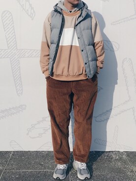 「plain-me（プレインミー）のアイテム（スウェット）」を使った、weixun0113さん（メンズ・180cm）の冬コーディネート