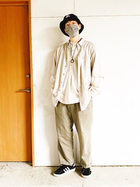 「Eddie Bauer（エディーバウアー）のアイテム（トップス）」を使った、河童黄桜さん（メンズ・175cm・20代）の春コーディネート