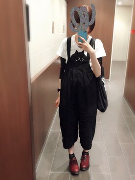 「にゃー」｜「アイテム（オールインワン・サロペット）」を使った、みどなさん（レディース・164cm）の秋コーディネート