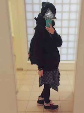 「猫」｜「アイテム（ブルゾン）」を使った、みどなさん（レディース・164cm）の冬コーディネート