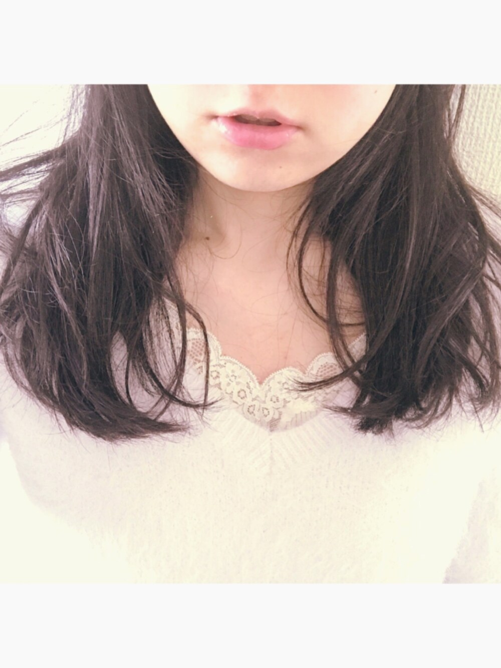 「dazzlinのｼｬｷﾞｰVﾈｯｸﾆｯﾄﾄｯﾌﾟｽ（ニット/セーター、パープル系）」を使った、Hさん（レディース・163cm）の冬コーディネートの1枚目の写真