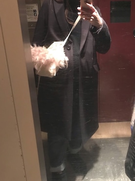 「アイテム（ママ＆ベビー、ブルー系）」を使った、AZUさん（レディース・158cm）の冬コーディネート