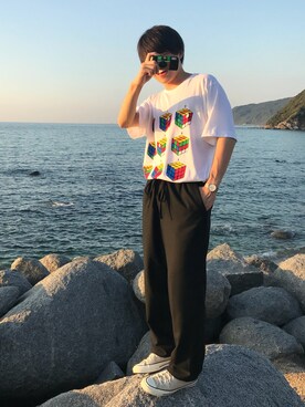 「THEE（シー）のアイテム（スラックス）」を使った、Kotaさん（メンズ・162cm）の秋コーディネート