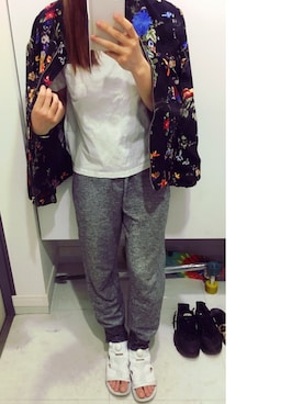 「ポケットＴシャツ」｜「アイテム（ブルゾン）」を使った、akiさん（レディース・153cm）の夏コーディネート