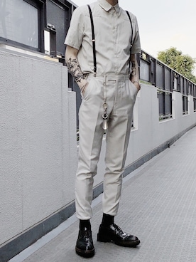 「HELMUT LANG（ヘルムートラング）のアイテム（トップス）」を使った、牡丹さん（メンズ・170cm）の夏コーディネート