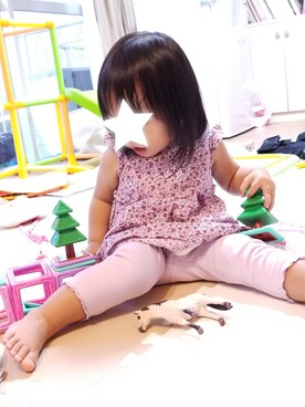 「Tartine et Chocolat（タルティーヌエショコラ）のアイテム（ワンピース/ドレス）」を使った、ntkさん（キッズ・80cm）の春コーディネート