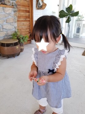 「Tartine et Chocolat（タルティーヌエショコラ）のアイテム（ワンピース/ドレス）」を使った、ntkさん（キッズ・80cm）の春コーディネート