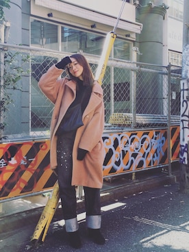「soe（ソーイ）のアイテム」を使った、野尻美穂さん（レディース・161cm）の冬コーディネート