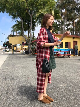 「Lee（リー）のアイテム（その他アウター）」を使った、野尻美穂さん（レディース・161cm）の春コーディネート