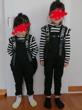 「X-girl（エックスガール）のアイテム」を使った、ゆささん（キッズ・110cm）の冬コーディネート