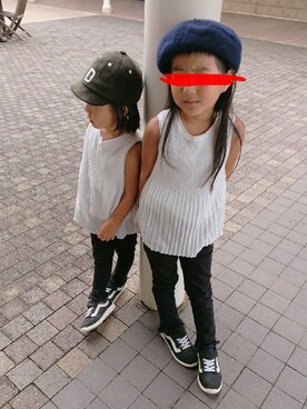 「ZARA KIDS」｜「アイテム（ハンチング/ベレー帽）」を使った、ゆささん（キッズ・120cm）の秋コーディネート