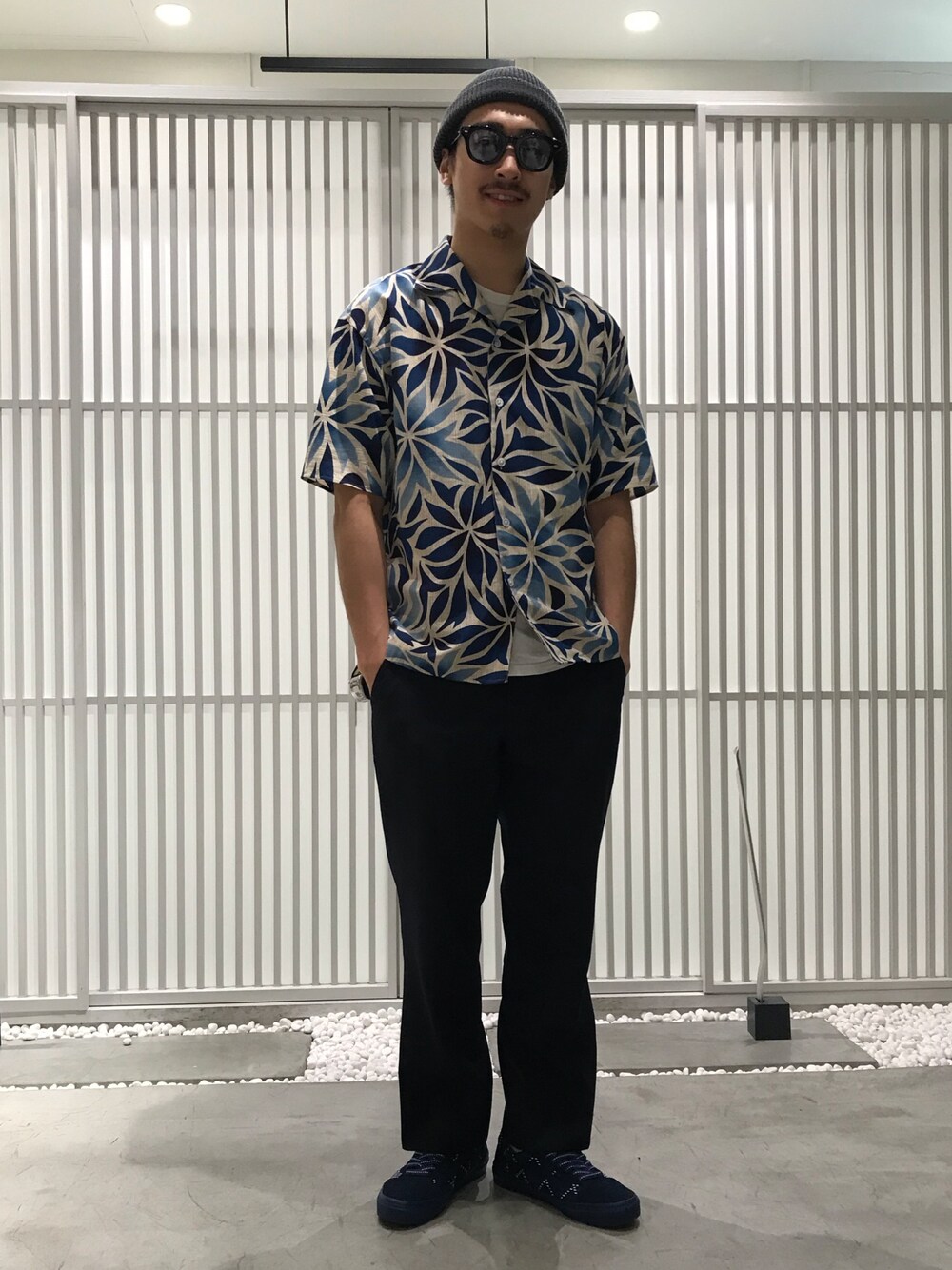 「summer、ユナイテッドトウキョウ、UNITED TOKYO、ootd、fdmtl、モード、ストリート、浴衣、夏コーデ」｜「UNITED TOKYOのEFECTER×UNTIED TOKYO BLUES DRIVER（サングラス、ブルー系）」を使った、Yusukeさん（メンズ・172cm）の夏コーディネートの1枚目の写真