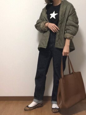 「アニエスベー」｜「アイテム（ブルゾン）」を使った、pinoさん（レディース・152cm）の秋コーディネート