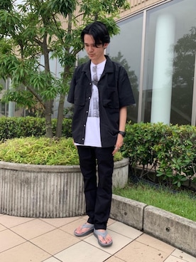 「V/SUAL（ヴィジュアル）のアイテム」を使った、daiki haradaさん（メンズ・172cm）の夏コーディネート