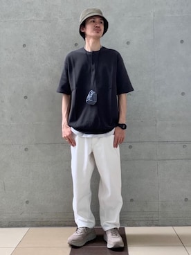 「アイテム（ポーチ、グレー系）」を使った、daiki haradaさん（メンズ・172cm）の春コーディネート