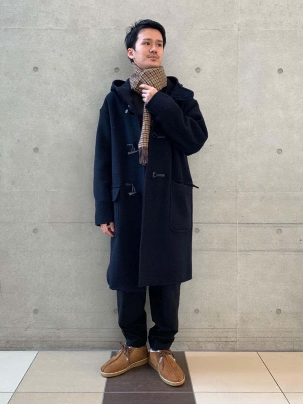 「blurhmsの【別注】＜blurhms (ブラームス)＞ 80`S SWT/カットソー（スウェット、グリーン系）」を使った、daiki haradaさん（メンズ・172cm）の冬コーディネートの1枚目の写真