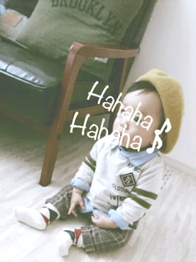 「KP BOY（ケーピーボーイ）のアイテム」を使った、cocco10oさん（キッズ・70cm）の秋コーディネート