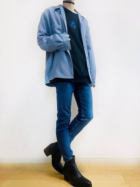 「endevice（エンデヴァイス）のアイテム（シューズ）」を使った、Shumpei さん（メンズ・173cm）の冬コーディネート