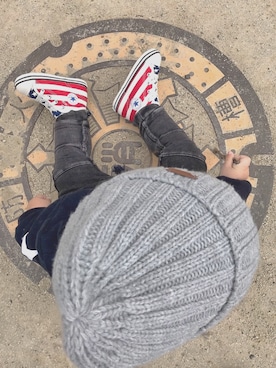 「コンバース ハイカット」｜「アイテム（ニットキャップ/ビーニー）」を使った、まーなさん（レディース・159cm）の春コーディネート