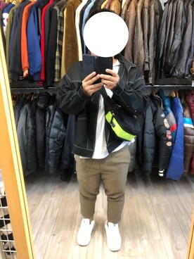 「AZUL by moussy（アズールバイマウジー）のGRENCHECK RELAX EASY PANTS/グレンチェックリラックスイージーパンツ（その他パンツ）」を使った、sagan.spさん（メンズ・160cm）の秋コーディネート
