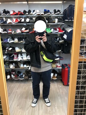 「CONVERSE（コンバース）のconverse コンバース ALL STAR 100 COLORS OX オールスター 100 カラーズ オックス 32861791 BLACK（スニーカー）」を使った、sagan.spさん（メンズ・160cm）の冬コーディネート