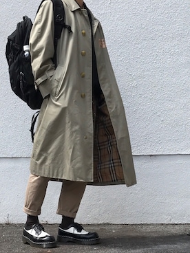 「アイテム（ソックス/靴下、ブラウン系）」を使った、どたまさん（メンズ・163cm）の春コーディネート