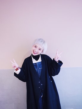 「orslow」｜「アイテム（カバーオール）」を使った、欣欣さん（レディース・150cm）の冬コーディネート