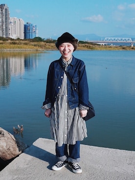 「orslow」｜「アイテム（その他）」を使った、欣欣さん（レディース・150cm）の冬コーディネート