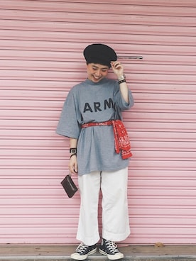 「アイテム（その他、グレー系）」を使った、欣欣さん（レディース・150cm）の夏コーディネート