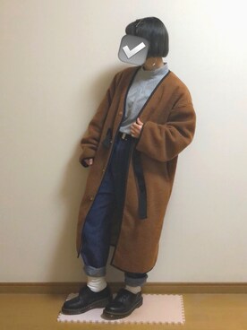 「フリルネック」｜「アイテム（ブルゾン）」を使った、▼れぺぺさん（レディース・148cm）の冬コーディネート