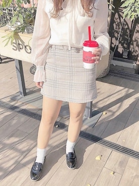 「へザー」｜「アイテム（ローファー）」を使った、renren.さん（レディース・163cm）の冬コーディネート