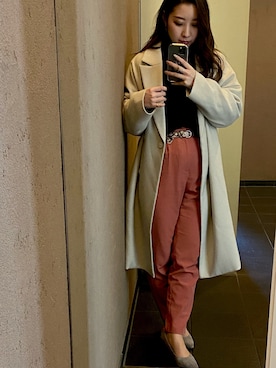 「アイテム（パンプス、グレー系）」を使った、kiriさん（レディース・154cm）の春コーディネート