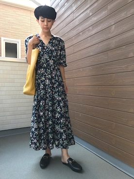 「ヴィンテージワンピース」｜「アイテム（帽子）」を使った、バヤシさん（レディース・157cm）の夏コーディネート