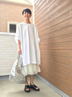 「アイテム（ピアス（両耳用））」を使った、バヤシさん（レディース・157cm・30代）の夏コーディネート