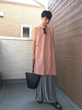 Unaca（アナカ）の「Unaca カシュクールリネンワンピース（ワンピース 