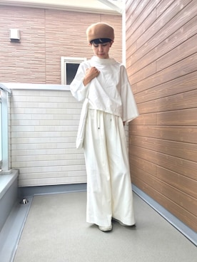 「Actually（アクチュアリー）のアイテム（ハンチング/ベレー帽）」を使った、バヤシさん（レディース・157cm）の夏コーディネート