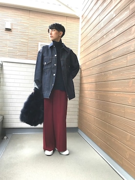 「UNITED ARROWS（ユナイテッドアローズ）のアイテム（デニムジャケット）」を使った、バヤシさん（レディース・157cm）の秋コーディネート