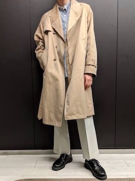 「MONKEY TIME（モンキータイム）のアイテム（トレンチコート）」を使った、そうたさん（メンズ・183cm）の春コーディネート