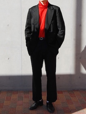 「UNIQLO（ユニクロ）のタートルネックT（長袖）（Tシャツ/カットソー）」を使った、そうたさん（メンズ・183cm）の冬コーディネート