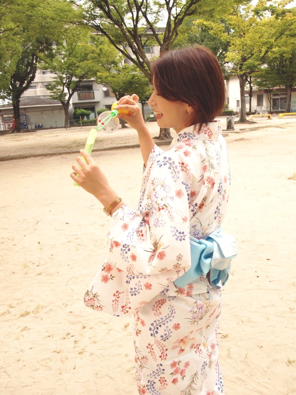 「浴衣祭り、夏コーデ、シンプル、花火、広島、ショートヘア」｜「花火のアイテム（その他、その他）」を使った、kumaさん（レディース・159cm）の夏コーディネートの1枚目の写真