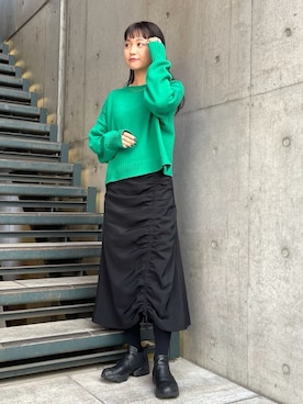 「ALLEGE（アレッジ）のアイテム」を使った、akiho hoshiさん（レディース・158cm）の冬コーディネート