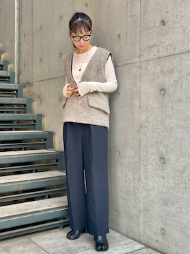 「MM6」｜akiho hoshiさん（レディース・158cm）の冬コーディネート