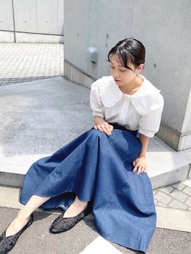 「BeAMS DOT（ビームスドット）のアイテム」を使った、akiho hoshiさん（レディース・158cm）の夏コーディネート